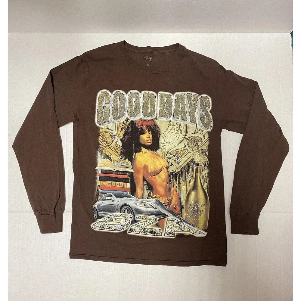 SZA Good Days Brown Long‎ Sleeve Tour Shirt TDE Size Small RARE